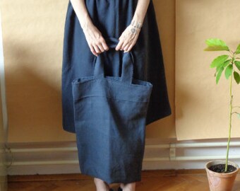 soft heavy ramie (vegan silk) skirt // elastic waist, midi, available in different colors, made to order