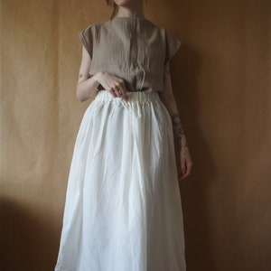 light organic cotton skirt // elastic, with belt, can be also used as a dress, ready to ship