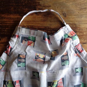 vintage cotton apron // adjustable height, with pockets and tie behind, made from vintage fabric (50s), upcycled, unisex, matching pair