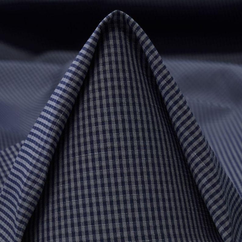 Blusa xadrez de algodão sem mangas, decote canoa, feita sob encomenda. dark blue