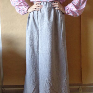 herbal dyed raw cotton skirt // extra long, elastic waist, grey, can be also used as sleeveless dress, ready to ship
