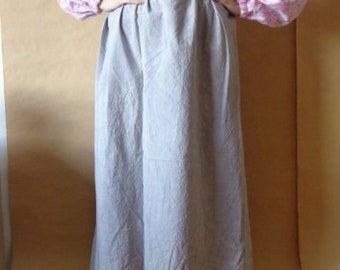 herbal dyed raw cotton skirt // extra long, elastic waist, grey, can be also used as sleeveless dress, ready to ship