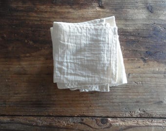 Soft Raw Silk or Organic Cotton (Gauze / Waffel) Face Cloth, Sensitive Skin