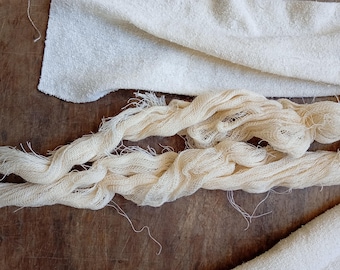 Sciarpa corta, bordi grezzi, garza di lino o cotone, jersey di seta grezza, pura, naturale, estiva
