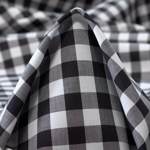 Blusa xadrez de algodão sem mangas, decote canoa, feita sob encomenda. black plaid