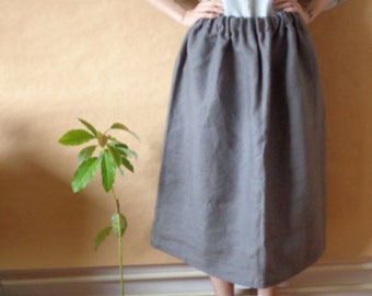 very heavy linen skirt // elastic waist, available in different colors / lengths, made to order