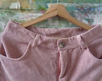 vintage corduroy pants / trousers // with pockets, classic, light fabric, old pink, unisex