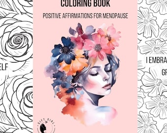 Menopause Coloring Book – Positive Affirmations & Self-Care for Women – Printable PDF