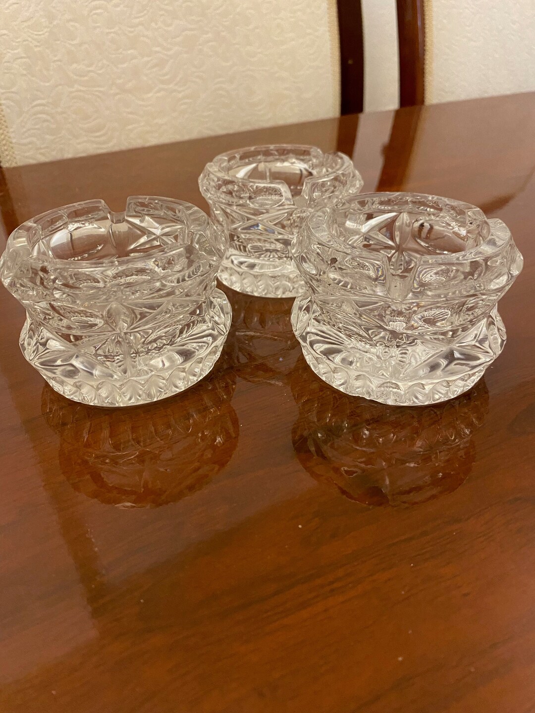 Small Glass Ashtrays From the 70s set of 3 Pieces Etsy