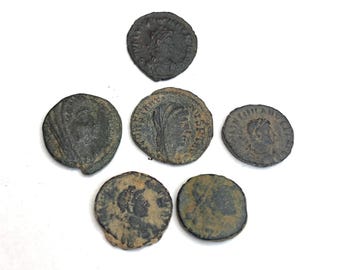 Lot de pièces de monnaie romaines authentiques : Constantin, Honorius, Valentinien