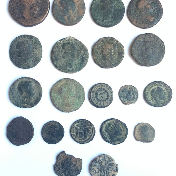 Authentiek lot van 20 sestertius, dupondius, as en AE Romeinse munten.