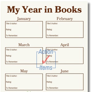 My Year in Books Two Page Tracker