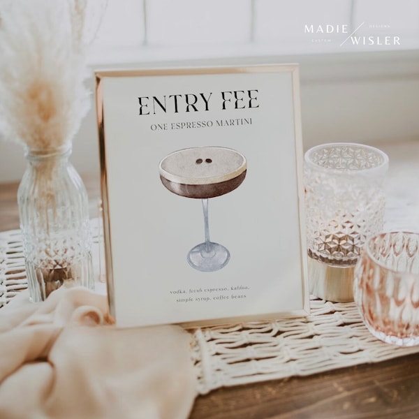 Espresso Martini Signature Drink | Editable Signature Drink | Signature Cocktails | Espresso Martini Bar | Espresso Martini Drink Sign