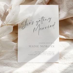 Bridal Shower Invitation | Simple Bridal Shower Invite | Modern Minimalist Bridal Invitation | Invitation Template | Editable Bridal Invite|
