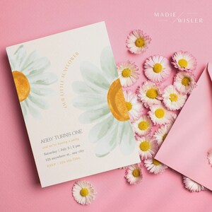 Sonnenblumen-Geburtstags-Einladung | Sonnenblume Invite | Blumen Geburtstag | Blumen Geburtstag Einladung | Unsere kleine Sonnenblume | 1. Geburtstag