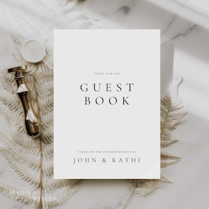 Minimalist Wedding Guest Book | Wedding Book | Modern Minimalist Guest Book Print | Guest Book Template | Editable Template Guest Book |