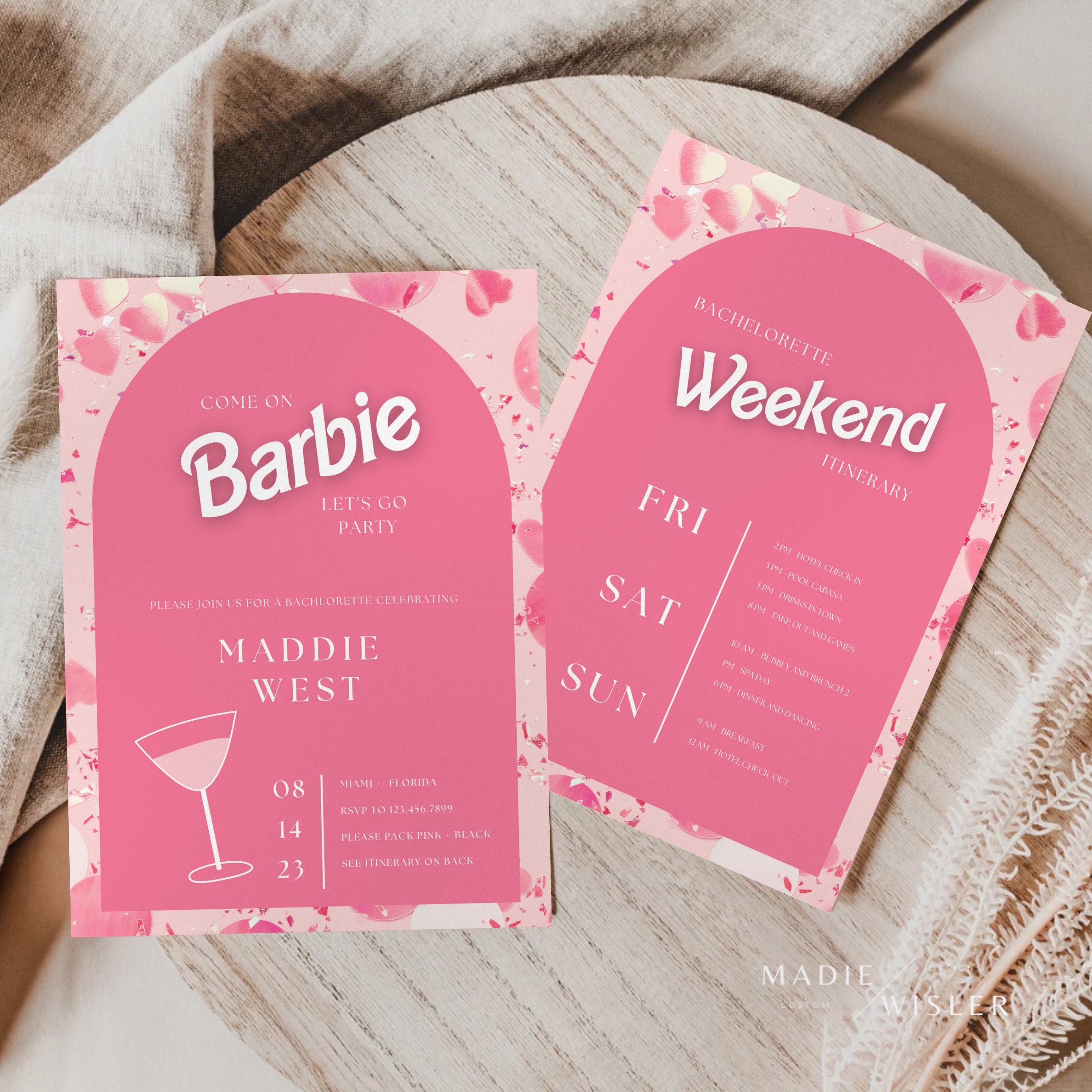 Barbie Bachelorette Invitation Barbie Invitation Barbie Etsy
