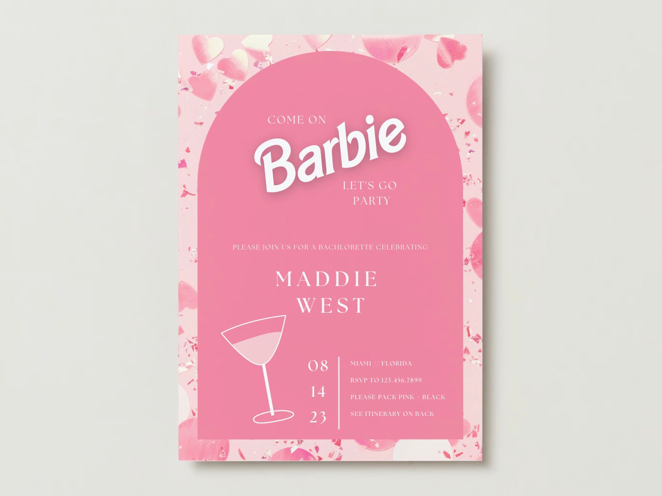 Barbie Bachelorette Invitation Barbie Invitation Barbie Etsy