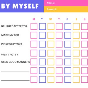 Colorful Potty Training Reward Chart