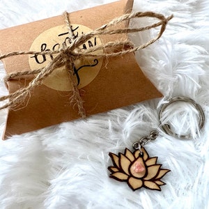 Lotus und Rhodochrosit, Schlüsselanhänger, Personalisiert
