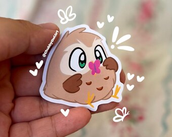 Marshmallow the Owl Sticker - Butterfly
