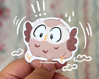 Marshmallow the Owl Sticker - 'Flying'