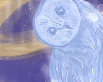 Cosmic Owl - Art Print