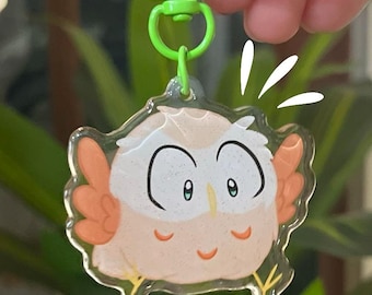 Marshmallow the Owl - Clear Acrylic Keychain