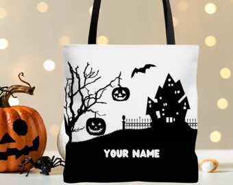 Personalized Halloween Tote Bag: Trick or Treat Candy Bag