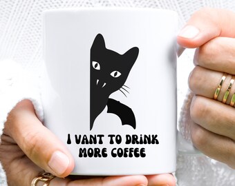 Spooky Cat Halloween Mug, Coffee Lover Mug, Cat Lover Gift, Black Cat Mug, Spooky Season, Funny Coffee Lover, coffee lover gift, witchy mug