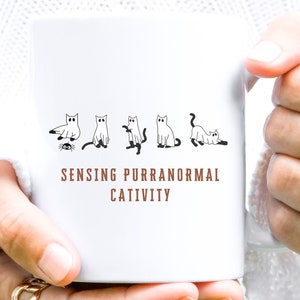 Funny Halloween Cat Ghosts, Cute Cat Lover Mug, Coffee Lover gift, Spooky Season, Halloween Mug Friend, witchy mug, Halloween Party Gift