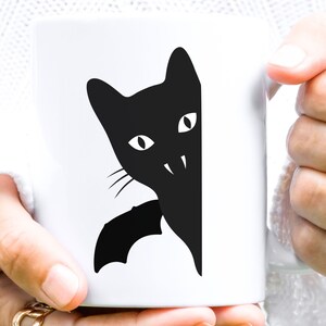 Spooky Cat Halloween Mug, Coffee Lover Mug, Cat Lover Gift, Black Cat Mug, Spooky Season, Funny Coffee Lover, coffee lover gift, witchy mug