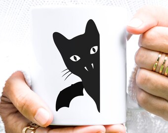 Spooky Vampire Cat Mug: Halloween Coffee Lover Gift