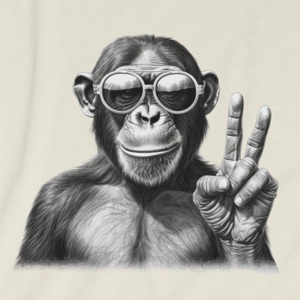 Monkey Design T-Shirt, Funky Monkey Shirt, Cool Chimp, Chimpanzee Shirt, Monkey shirt