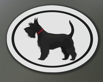Scottish Terrier Magnet, Scottie Dog Magnet, round dog magnet, dog car magnet, scotty car magnet, scottie car magnet