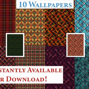 10 Printable Dollhouse Wallpaper Digital Download 1 12 Scale Plaid Miniature Dollhouse Wallpaper Cute Seamless Patterns