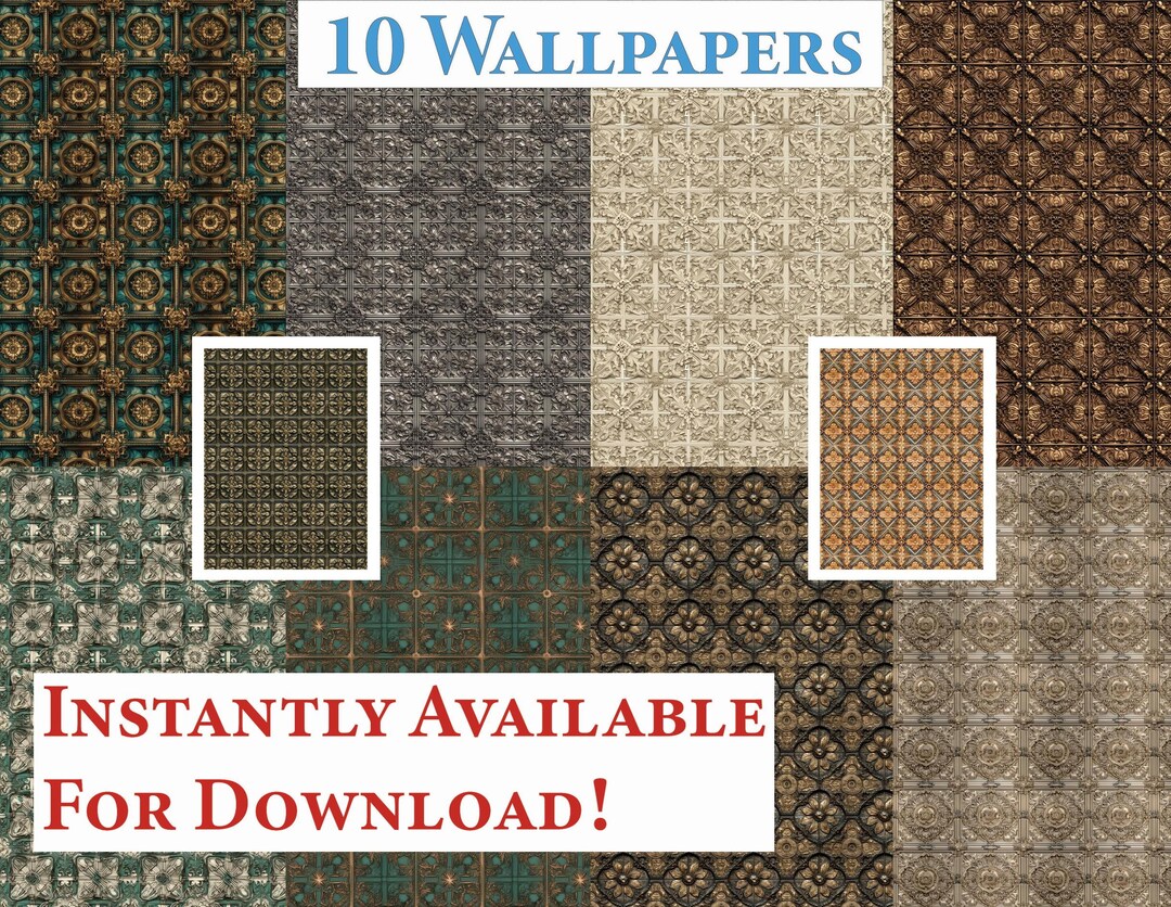 10 Printable Dollhouse Wallpaper Digital Download 1 12 Scale Victorian ...