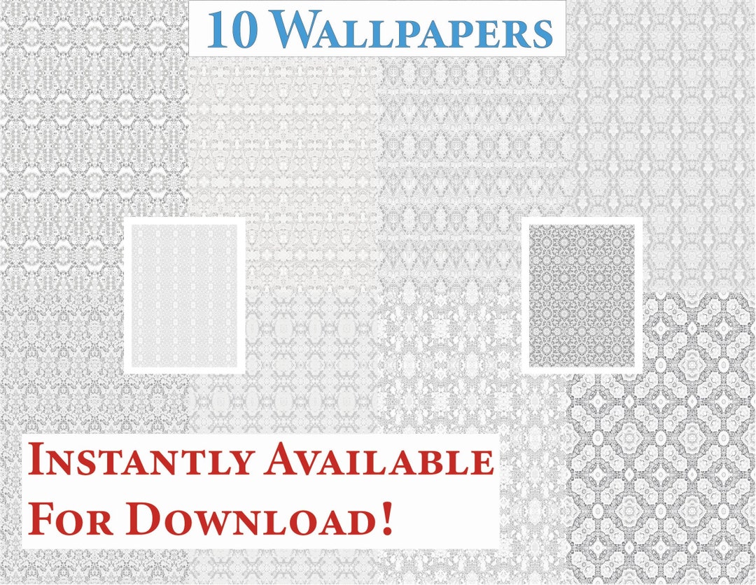 10 Printable Dollhouse Wallpaper Digital Download 1 12 Scale Lace