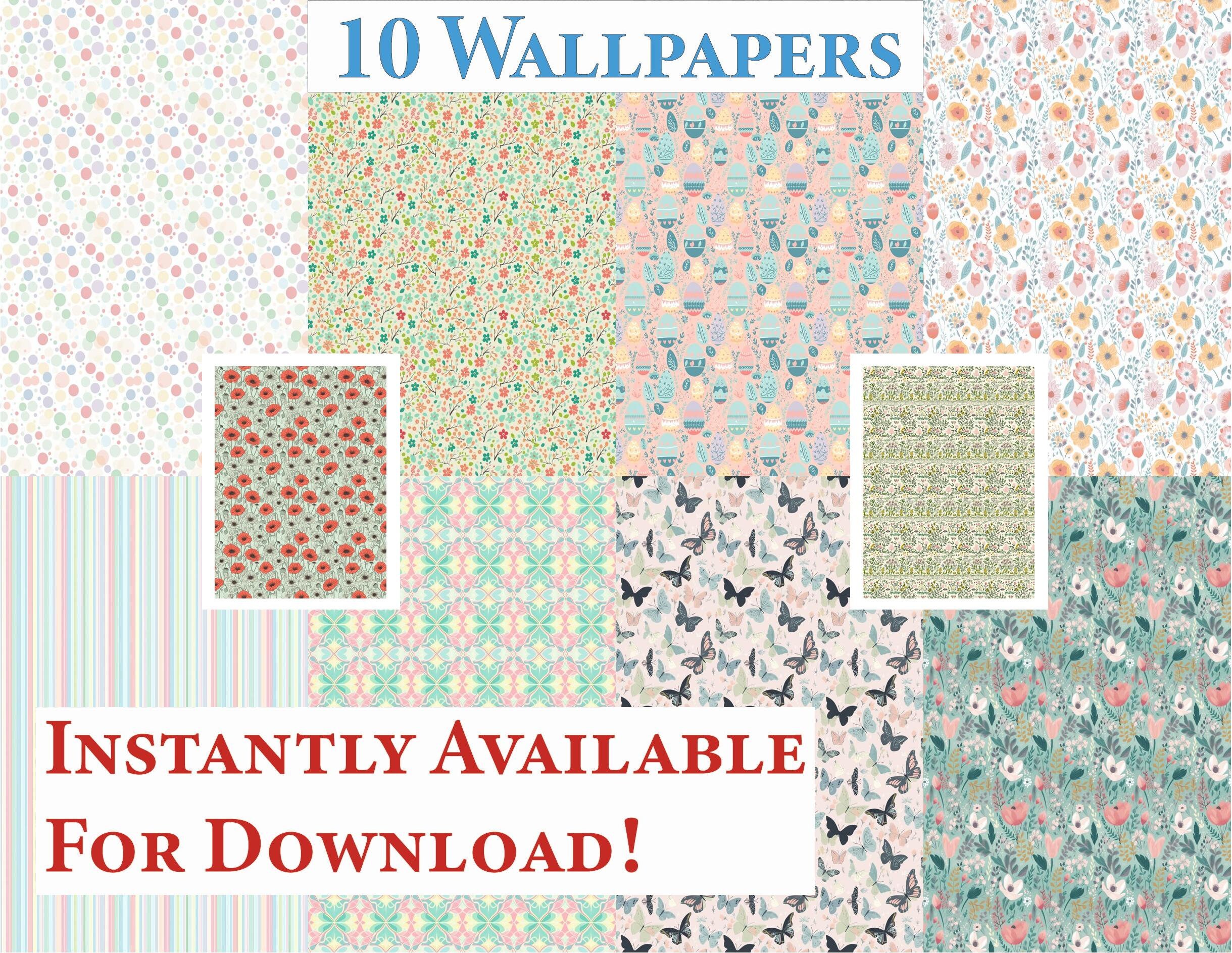 10 Printable Dollhouse Wallpaper Digital Download 1 12 Scale Spring ...