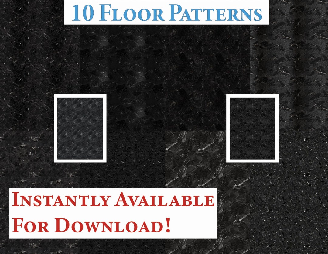 10 Printable Dollhouse Floor Patterns Digital Download 1 12 Scale Black ...