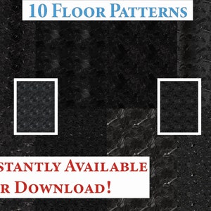 10 Printable Dollhouse Floor Patterns Digital Download 1 12 Scale Black ...