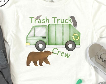 Toddler Garbage Truck Crew T-Shirt, Kids Garbage Truck Crew T Shirt,  Garbage Truck Shirt, Toddler Boy Truck Tee, Kids Garbage Truck Shirt