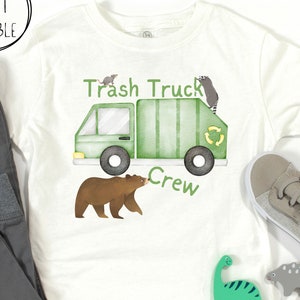 Toddler Garbage Truck Crew T-Shirt, Kids Garbage Truck Crew T Shirt,  Garbage Truck Shirt, Toddler Boy Truck Tee, Kids Garbage Truck Shirt