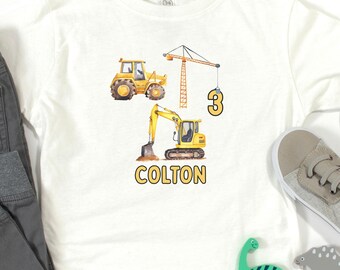 Personalized Construction-Themed Birthday Shirt, Kids Construction Birthday Tee, Dirty Third-y Tee, Excavator Birthday Shirt, Dirty 3rdy Tee