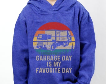 Toddler Garbage Truck Fleece Hoodie and Long Sleeve Shirt, Kids Garbage Truck Hoodie, Toddler Garbage Truck Tee, Garbage Truck Shirt