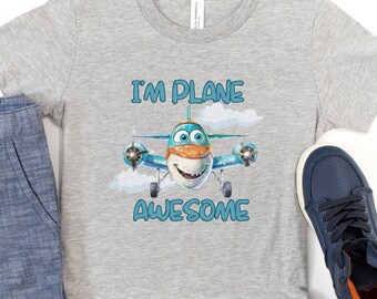 Airplane T-Shirt: I'm Plane Awesome, Toddler Airplane Tee, Kids Airplane Shirt, Airplane Lover Gift, Toddler Airplane Tee, Toddler Gift