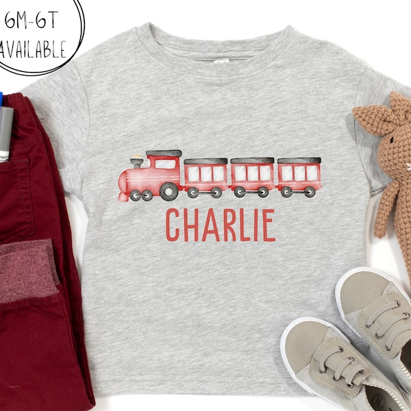 Personalized Toddler Train T-Shirt, Personalized Kids Train T Shirt, Toddler Train Shirt, Kids Train Shirt, Toddler Boy Train T Shirt