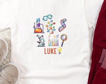 Personalized Toddler Science Tee, Kids Science Shirt, STEM T-Shirt, Science Experiment Tee, Educational Tee