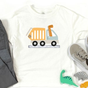 Toddler Garbage Truck Dinosaur T-Shirt, Dino Driving Garbage Truck Tee, Dinosaur Shirt, Trash Day Truck Shirt, Toddler Boy Garbage Truck Tee