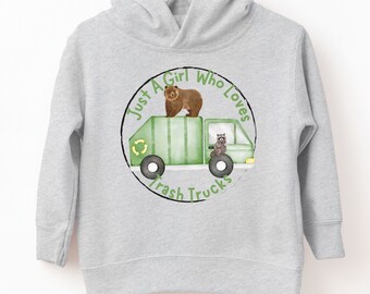 Toddler Garbage Truck Hoodie and Long Sleeve T-Shirt, Toddler Girl Garbage Truck Hoodie, Girls Garbage Truck Shirt, Garbage Truck Sweatshirt